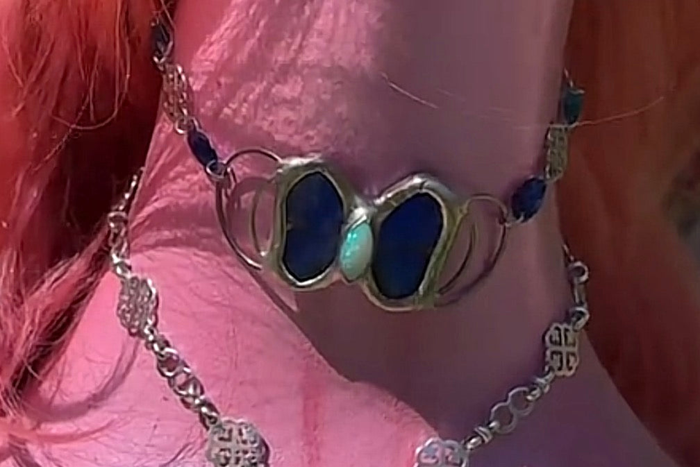 Custom- Enchanted X Seeds of life- Blue Belle Choker